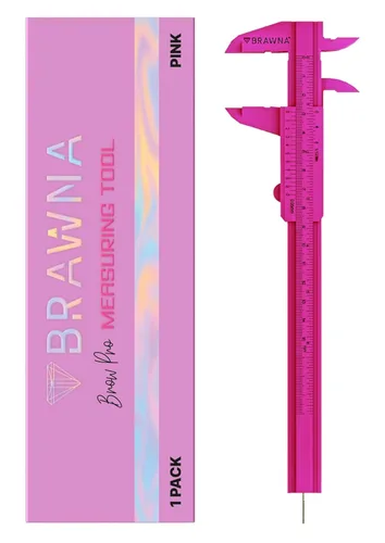 Miniatura 6 de BRAWNA Brow Pro Herramienta de medición – Regla de cejas de doble escala para microblading, cejas y maquilladores – Regla de pinza de cejas de Dorado