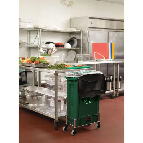 Miniatura 3 de Rubbermaid Commercial Products - Basurero de reciclaje, diseño rectangular con canales de ventilación, modelo Slim Jim, Beige