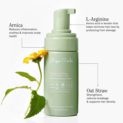 Miniatura 2 de Rizos Curls Tratamiento 2 en 1 de espuma espesante + moldeador, mejora el grosor del cabello, reduce la rotura, aumenta el volumen en las raíces