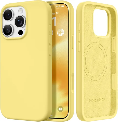 Miniatura 97 de GolbinBox Funda magnética para iPhone 17, compatible con MagSafe, cubierta de silicona integrada para control de cámara, funda de silicona líquida a