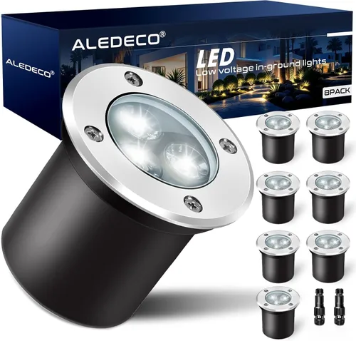 Miniatura 12 de Paquete de 4 luces LED de bajo voltaje de 3 W y 12 V, luz LED de paisaje impermeable IP67 luces de camino para exteriores, focos de árboles