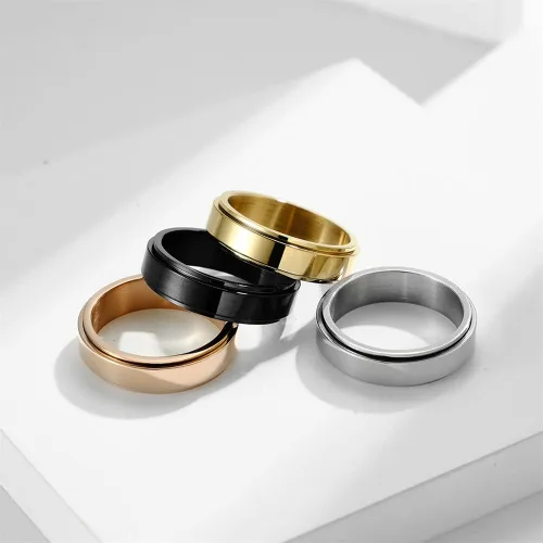 Miniatura 3 de LiFashion Anillos de nudo de bruja giratorios personalizados para hombres y mujeres, anillo de boda grabado con nombre personalizado, anillo