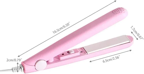 Miniatura 2 de Mini rizador y alisador de cerámica 2 en 1, tamaño de viaje, herramienta de peinado de doble voltaje para cabello corto y fino, rizador de calor