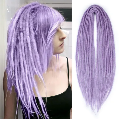 Miniatura 34 de 15 extensiones de rastas de doble extremo, 24 pulgadas, extensiones de rastas falsas de 0.6 pulgadas, color marrón degradado, extensiones de rastas