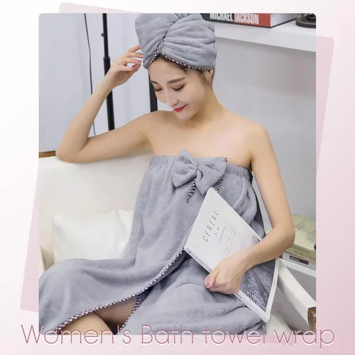 Miniatura 6 de Toalla de Baño para Mujeres - Toalla de Microfibra de Lujo Ajustable para el Cabello, Toallas Suave para la Ducha Después de la Cubierta Corporal