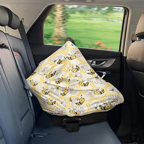Miniatura 6 de Wanyint Fundas de asiento de automóvil para bebé, toldo para niños y niñas, multiusos, fundas de lactancia materna, bufanda de lactancia, decoración