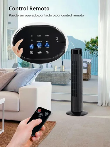 Miniatura 5 de Uthfy Ventilador de torre para dormitorio, ventilador oscilante de 120° con modo de sueño silencioso, 3 velocidades y 3 modos, temporizador 7.5H