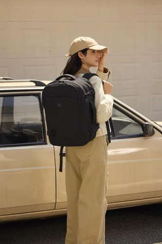 Miniatura 7 de LOVEVOOK Mochila de viaje para computadora portátil para mujer, aprobada por aerolíneas, bolsa de artículos personales, 3 unidades, Negro, Mochilas