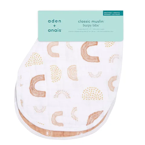 Miniatura 3 de aden + anais Babero Burpy, 100% muselina de algodón, suave absorbente, 4 capas, paño para eructos multiusos y babero, 22.5 x 11 pulgadas, paquete