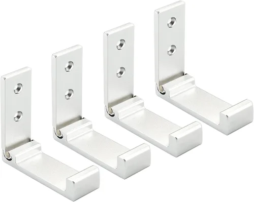 Miniatura 15 de Ganchos plegables para abrigos, ganchos plegables de pared para colgar de aleación de aluminio, colgador de tela, soporte para auriculares, gancho