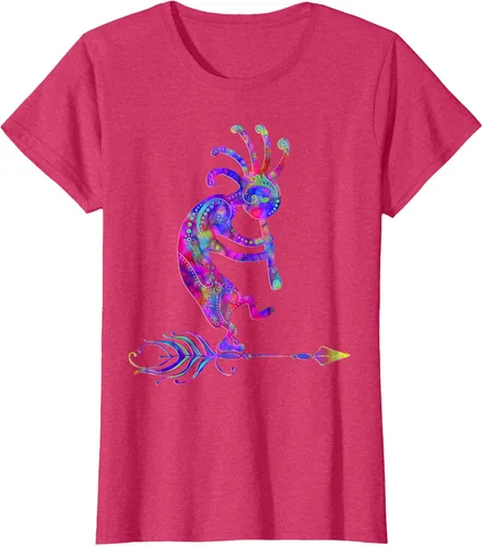 Miniatura 12 de Native American Kokopelli With Feather 2 - Camiseta Fan Fun, Negro, S