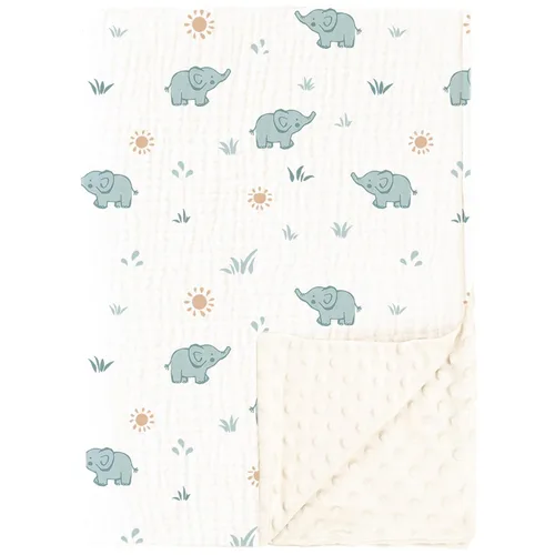 Miniatura 10 de Konssy Mantas para Bebé Unisex para Niños y Niñas, Mantas de Guardería Minky Súper Suaves con Frente de Algodón de Muselina y Respaldo de Vellón