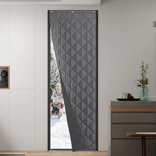 Miniatura 17 de NICETOWN Cortina de puerta con aislamiento térmico, opaca, ahorro de energía, con 3 formas de colgar, material grueso, fácil de instalar, mantiene