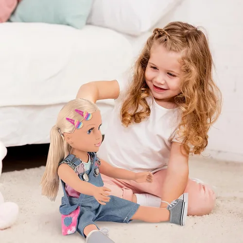 Miniatura 6 de Ecore Fun Set de juego de muñeca de 18 pulgadas para niñas con 8 piezas de accesorios - Ropa, zapatos, bolso y horquilla - Set de muñecas de 18
