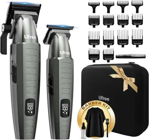 Ufree - Cortapelo profesional para hombres con bolsa, juego de cortapelos y recortadores para hombres, juego de cortapelos de barbero, cortapelos