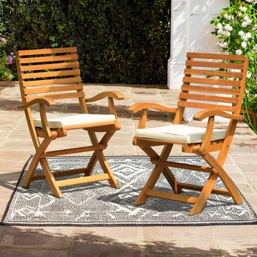 Miniatura 12 de IDZO Juego de 2 sillas Adirondack para exteriores, respaldo premontado, juego de muebles de patio, muebles de exterior para jardín, porche, terraza