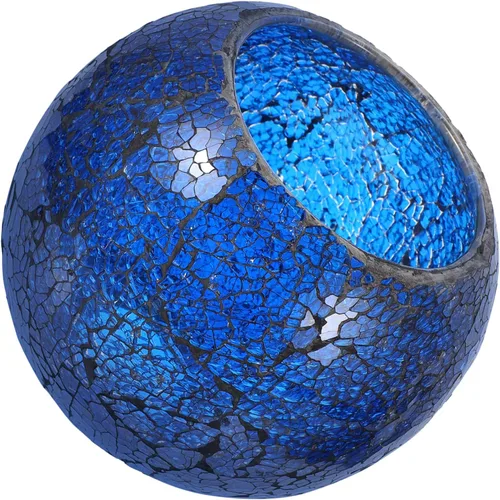 ORFOFE Pantalla azul vintage para lámpara de escritorio, pantalla de mosaico de cristal