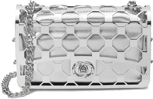 Miniatura 9 de CARIEDO Bolso Elegante de Noche para Mujer, Elegante Bolso de Mano de Terciopelo Exquisito, Bolso de Metal Hueco, para Promesa, Boda, Fiesta
