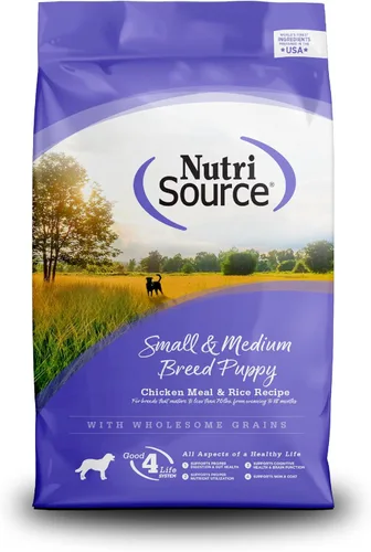 NutriSource Alimento para cachorros para razas pequeñas y medianas, harina de pollo y arroz, 4 libras