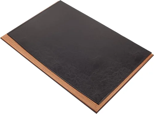 Almohadilla de escritorio de cuero con combinación de madera, juego organizador de escritorio, accesorios de cuero para oficina, regalos de oficina,
