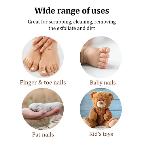 Miniatura 4 de Cepillo de uñas de madera con cerdas de carbón de nailon y cuerda para colgar, crema de pies para pies y talones secos agrietados, sales del mar