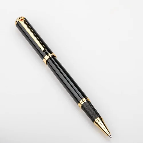 Miniatura 3 de Bolígrafo Rollerball de Lujo Impresionante con Ribete de Oro de 24K, Punta Suiza con Repuestos de Tinta Negra, Juego de Bolígrafo Perfecto como
