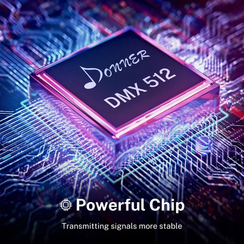 Miniatura 7 de Donner DMX512 Controlador inalámbrico Dfi DJ 2.4G DMX inalámbrico 7 receptores versión corta con cúpula de luz y 1 transmisor control de iluminación