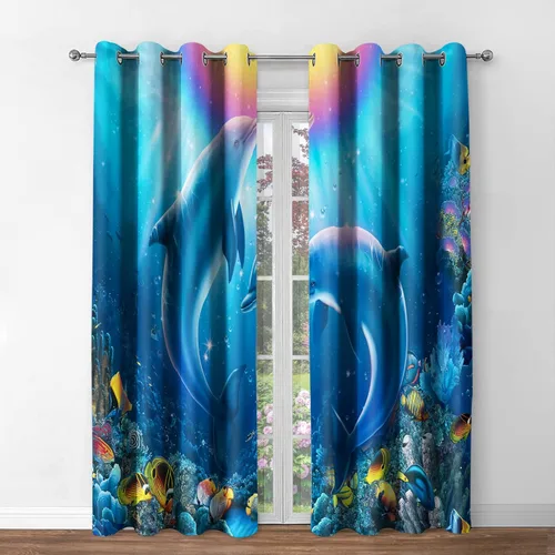 Miniatura 25 de Jekeno - Cortinas opacas retro de música con tema de notas musicales impresas, cortinas decorativas para amantes de la música, dormitorio, sala