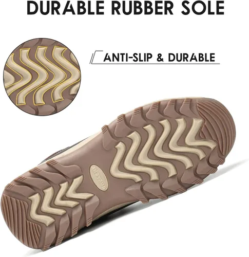 Miniatura 6 de Botas de senderismo para mujer y hombre, forro cálido, botas de nieve para exteriores, antideslizantes, resistentes al agua