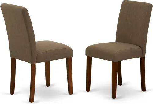 Miniatura 13 de East West Furniture ABP4T55 Abbott Parson - Juego de 2 sillas de comedor acolchadas de piel sintética azul oasis, color roble