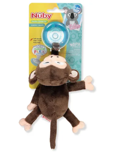 Nuby Natural Flex - Chupete de cereza con Snoozie, mono, 0-6 meses Animal Mono