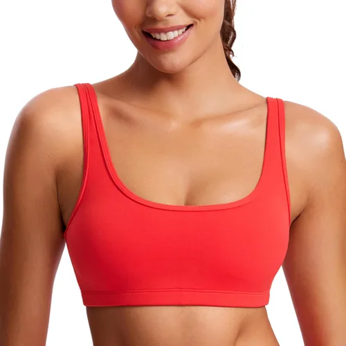 Miniatura 10 de CRZ YOGA Butterluxe - Mini brasier para mujer, cuello redondo, de bajo impacto, inalámbrico, deportivo, yoga, acolchado, para entrenamiento