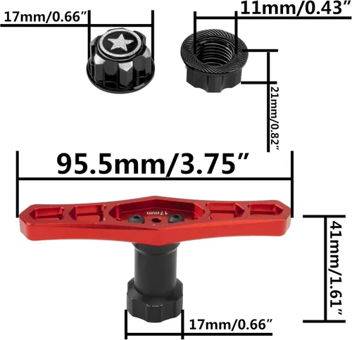 Miniatura 6 de Adaptador de tuercas hexagonales de 0.669 in con llave hexagonal de 17 ruedas, herramienta de manga RC compatible con Traxxas X-Maxx E-Revo E-Maxx