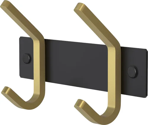 Miniatura 16 de Perchero de Abrigos Pequeño Negro Mate para Pared – Riel de Ganchos de Acero Inoxidable de 6 Pulgadas con 2 Ganchos Dobles para Abrigos