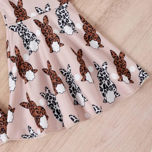 Miniatura 5 de 3pc Toddler Girls Kids Easter Cartoon Rabbit Printed Pullover Tops Spring Flared Pants Infant Stylish Headband