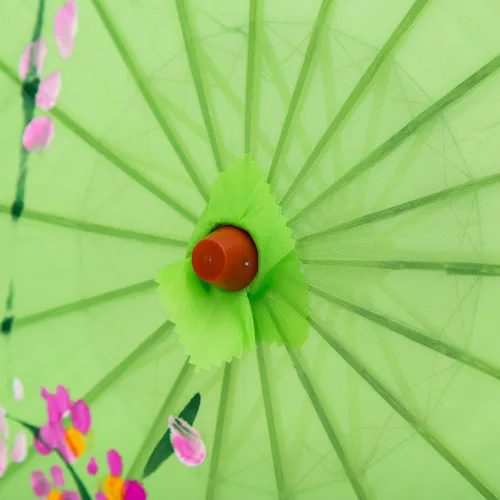 Miniatura 3 de Sombrilla japonesa china de 22" para niños, para bodas, fotografía, disfraces, cosplay, decoración y otros eventos Verde