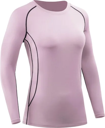 Miniatura 12 de CADMUS Paquete de 1 o 3 camisetas de entrenamiento de manga larga para mujer, camiseta de compresión de ajuste seco para correr