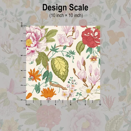 Miniatura 7 de Blooming Wall DPYC02-1 - Papel tapiz autoadhesivo con textura de peonía y flores primaverales, decoración de pared