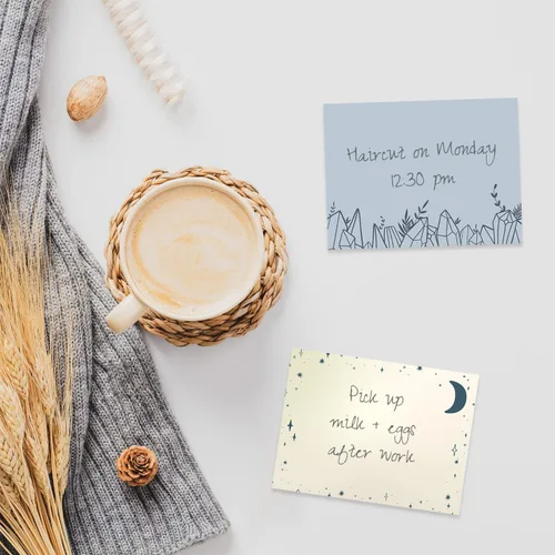 Miniatura 4 de Boho Crystal Magic Sticky Note Surtido / 4 x 3 pulgadas Blue Tan reposicionables Notas adhesivas / Juego de 6 almohadillas femeninas de sol y luna
