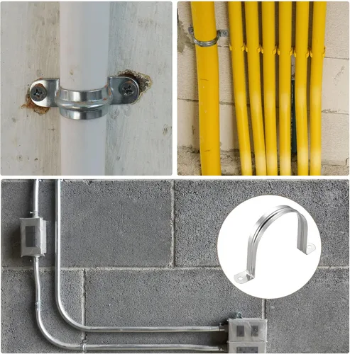 Miniatura 3 de METALLIXITY Abrazadera de correas de tubo (110 mm/4.33 "), soporte de clip de tensión de tubo en U de acero inoxidable 304 - para cable de tubería