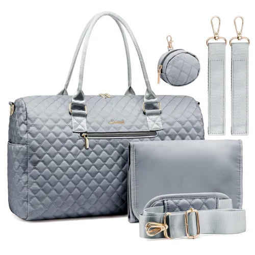 Miniatura 11 de LOVEVOOK - Bolso de pañales con estuche para chupete y cambiador, bolso grande de maternidad para hospital y viajes de fin de semana, bolso