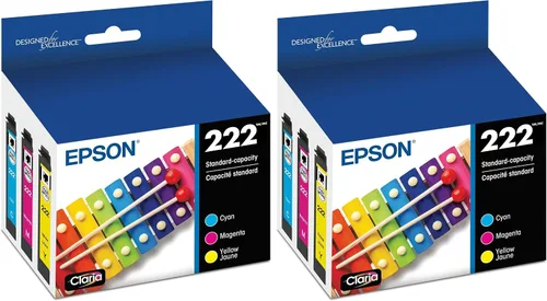 Epson 222 Claria Ink Paquete combinado de colores de capacidad estándar (T222520-S) funciona con Workforce WF-2960, Expression XP-5200, (paquete de