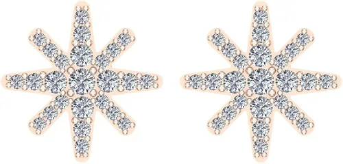 Miniatura 3 de Pendientes de diamante Starburst pavimentar diamantes tachuelas de oro de 14 quilates (12 ctw) (G,SI)