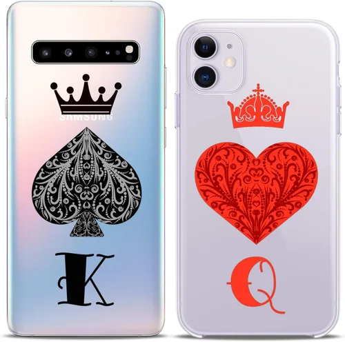 Miniatura 3 de Fundas a juego para parejas compatibles con iPhone 15 14 13 12 11 Pro Max Mini Xs 6s 8 Plus 7 Xr 10 SE 5 King Queen Spades Hes rojo negro encantador