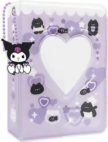 Miniatura 8 de Carpeta para tarjetas fotográficas Kpop de 3 pulgadas, bonito álbum de fotos, portátil, álbum de tarjetas de fotos Kpop con bonito colgante
