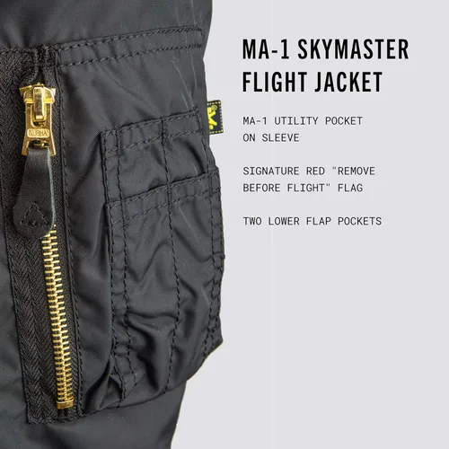 Miniatura 3 de Alpha Industries MA-1 Skymaster Chamarra de aviador impermeable para hombre.
