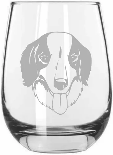 Miniatura 445 de Sakhalin Husky Dog - Copa de vino grabada personalizada de 15.25 onzas sin tallo