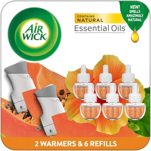 Miniatura 10 de Air Wick Kit de inicio de aceite perfumado enchufable, 2 calentadores + 6 repuestos, lino fresco, el mismo olor familiar de ropa fresca, ecológico
