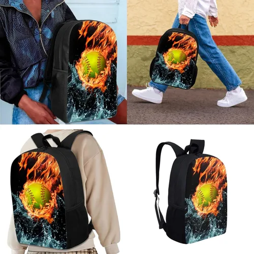 Miniatura 58 de HUGS IDEA Juego de 3 bolsas escolares con aislamiento térmico para el almuerzo, estuche para lápices