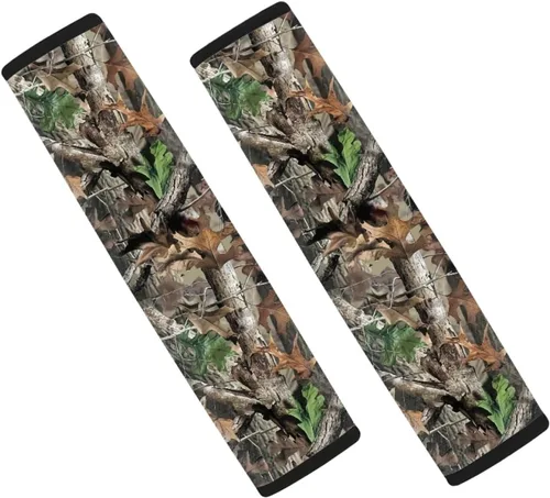 Miniatura 25 de LedBack Fundas para cinturón de seguridad de coche con diseño de bandera americana y camuflaje, paquete de 2, almohadilla universal para cinturón